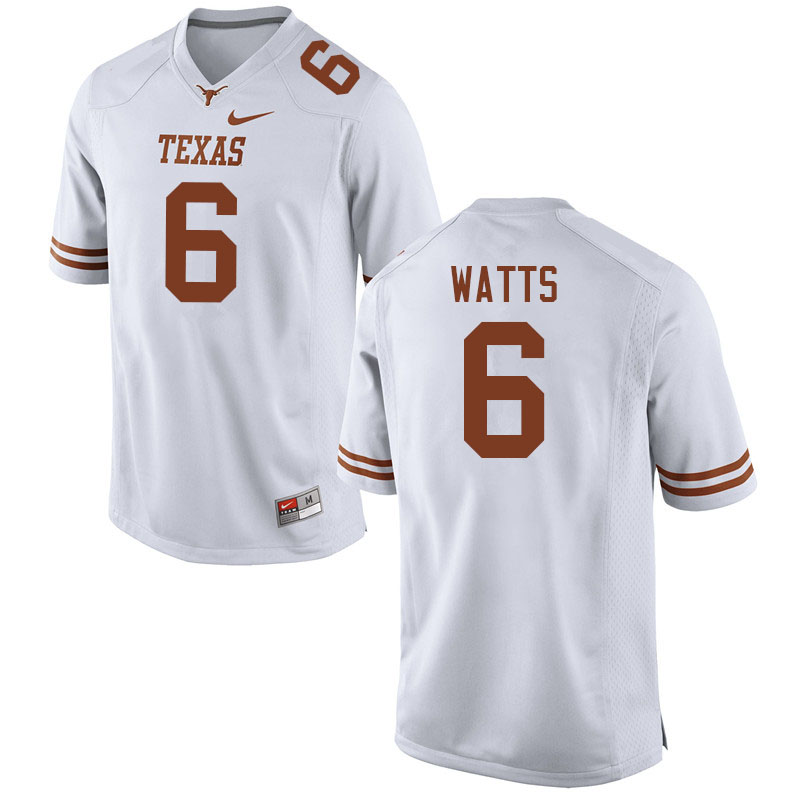Men #6 Ryan Watts Texas Longhorns College Football Jerseys Sale-White